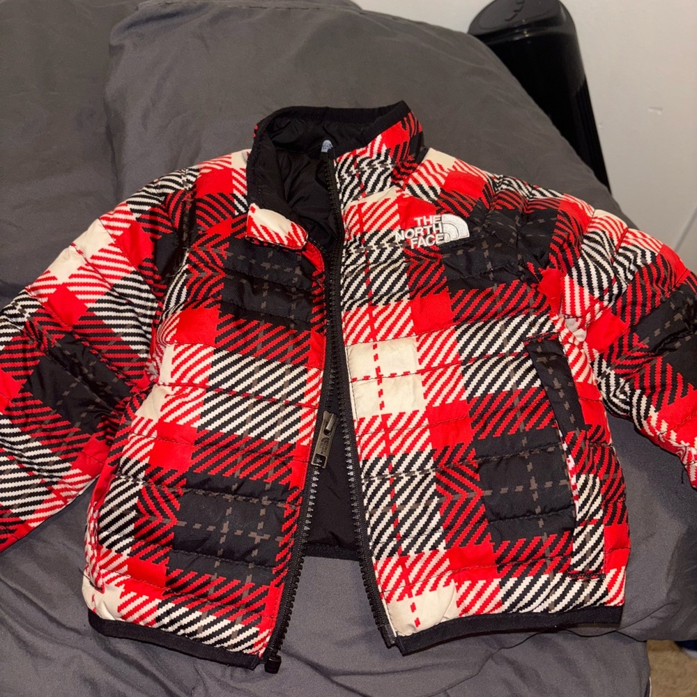 The North Face Kids Puffer Jacket - Red, Black, and White